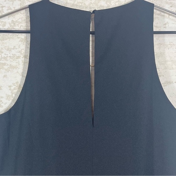 LULU'S Black Mini Sheath Shift Dress w/ Deep V Neck Gold Pin Closure Size Small - Picture 8 of 11